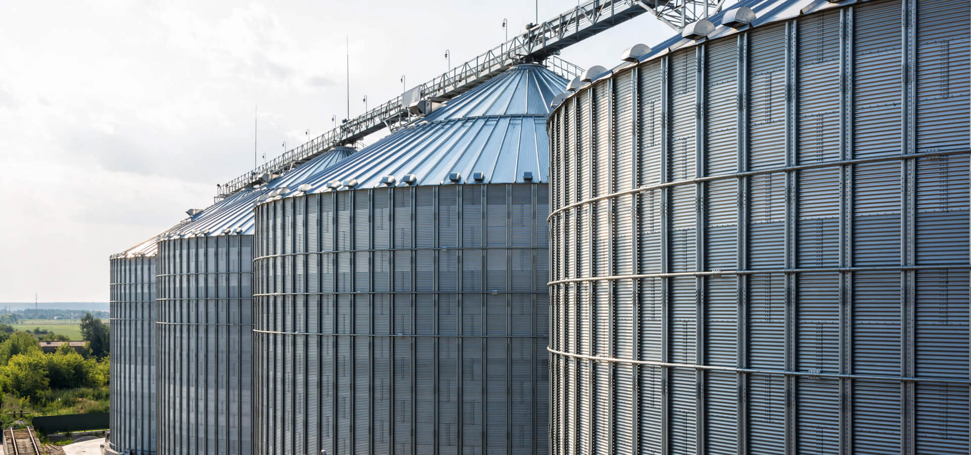 silos fading off to the horizon